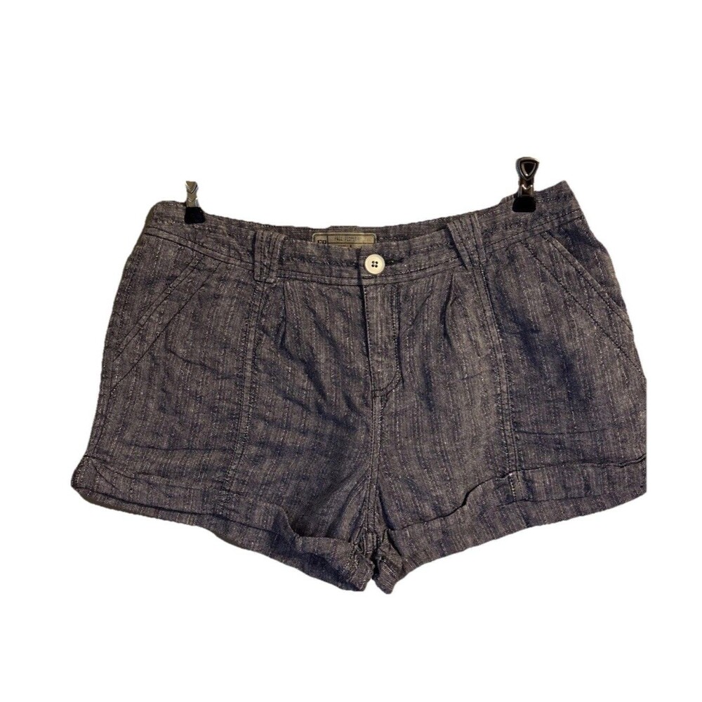 FREE PEOPLE Blue Chambray Linen Shorts 2" Sz 8 W9708